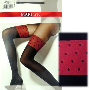 Marilyn Zazu E11 R1/2 rajstopy jak pończochy black/red